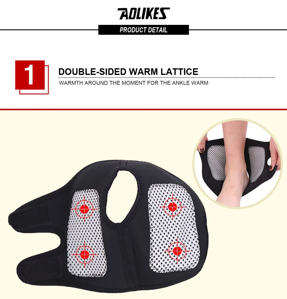 AOLIKES 1 пара самонагревающийся турмалиновый магнит поддержка лодыжки скобка Спорт Безопасность ноги защита от травм зима теплый Хит Уход