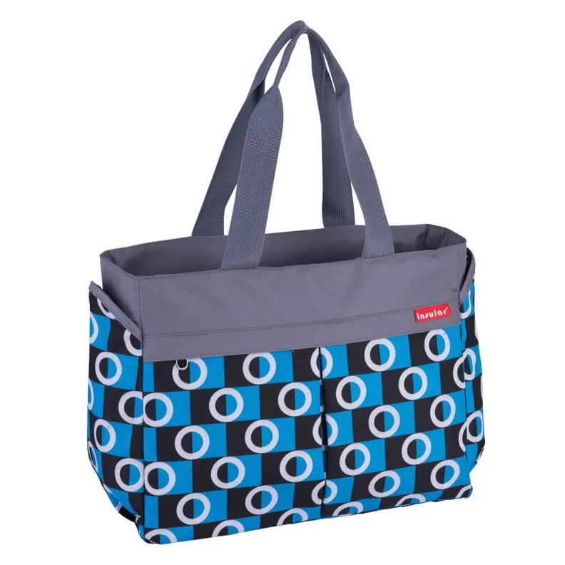 Новое поступление, модный детский Многофункциональный рюкзак из узорчатой ткани, сумки для подгузников, водонепроницаемая сумка для пеленания, сумки для мам - Цвет: Royal Blue