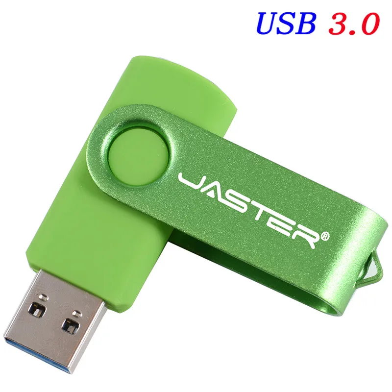 JASTER высокоскоростной флеш-накопитель USB 3,0 128GB 256GB Roation Pendrive USB3.0 флеш-накопитель 64GB 32GB 16GB металлический u-диск - Цвет: Green