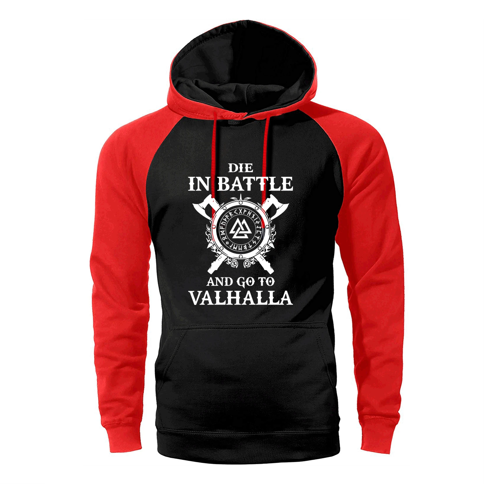 Толстовка реглан Одина Викинга мужская толстовка с капюшоном Die In Battle And Go To Valhalla