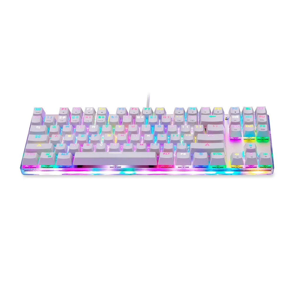 

87 keys USB Wired Gaming Backlit 2019 NEW Gaming Keyboard Colorful Illuminated Backlight Keyboard Mechanical Keypad #SYS