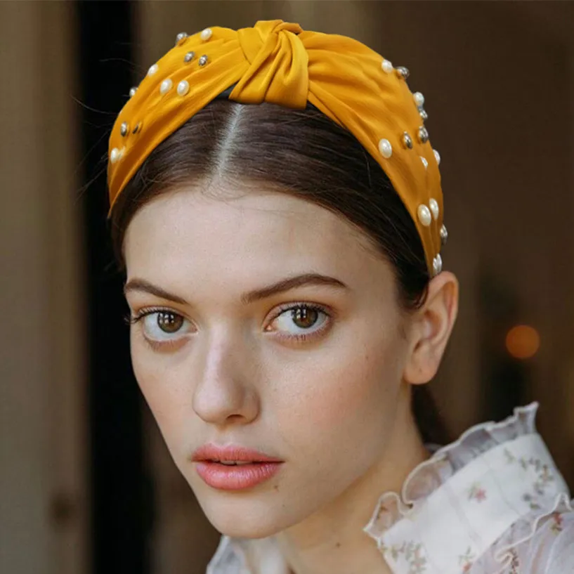

1PCS Bowknot Pearl Pleat Hairband Women Hair Accessories Dancing Party Soiree Dress Up Photo Props Elegant Headband