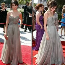 Roter teppich abendkleider 2017 a-line liebsten bodenlangen silber tulle wulstige lange berühmten promi-kleider prom dress