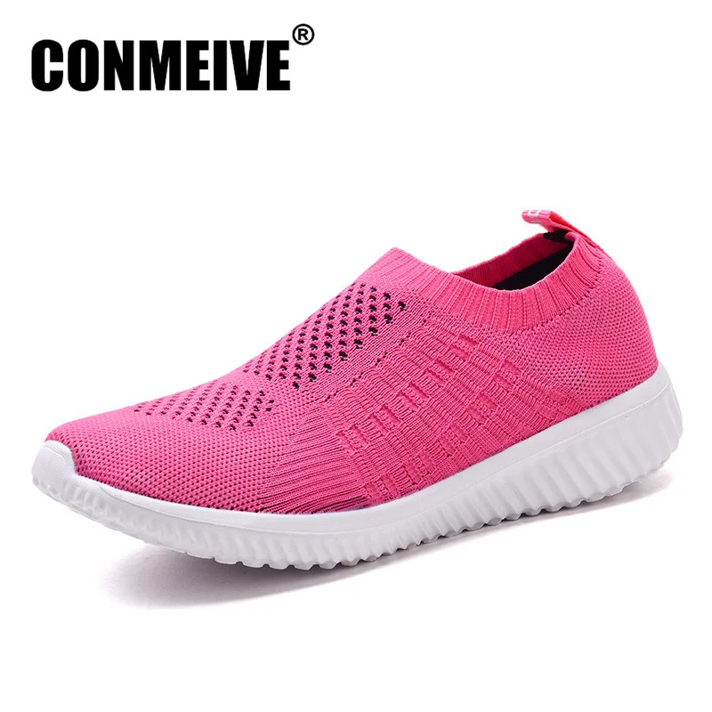 

Autumn Winter Flats Casual Shoes Woman 2018 Fashion Breathable Women Sneakers Luxury Brand Designer Light Slip on Womens Loafers