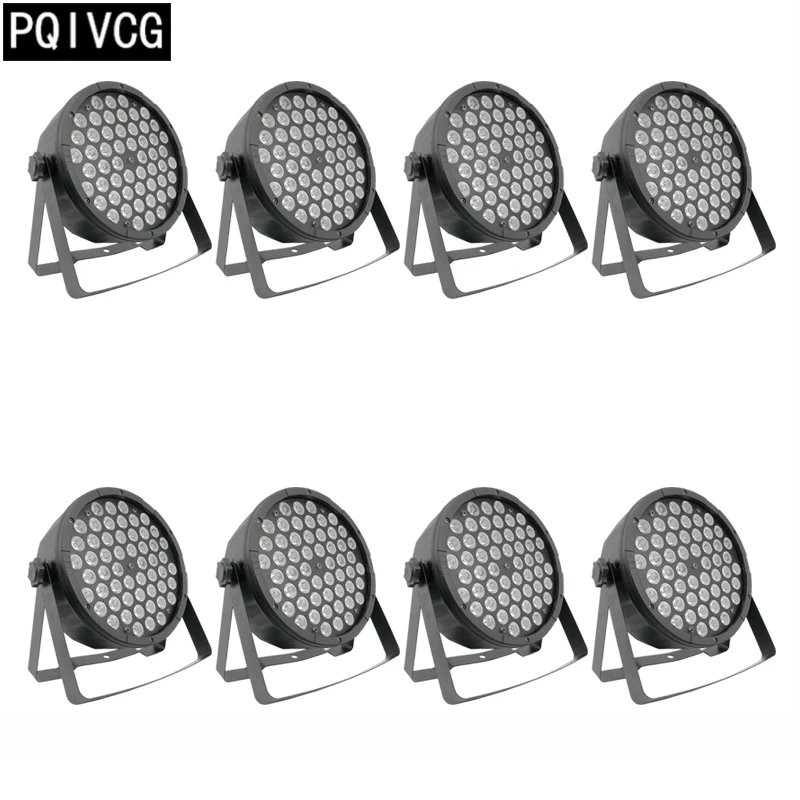 

8pcs/lot RGB 3in1 54x3w Led Par Lights flat par light DMX512 Full Color DJ par Professional stage lighting equipment