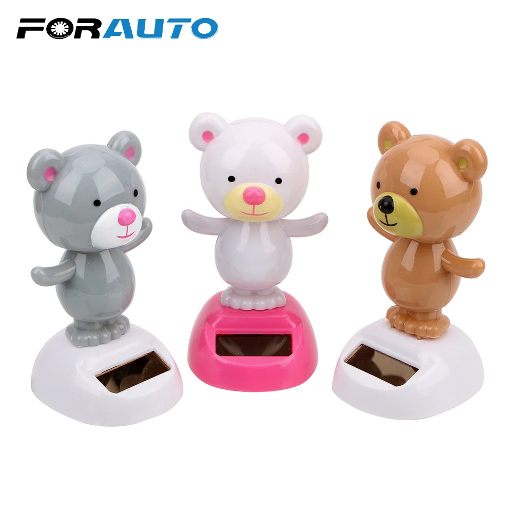 

FORAUTO Dashboard Decoration Car Ornament Interior Accessories Solar Powered Cute Bear Dancing Toy Swinging Bobble Doll Toy