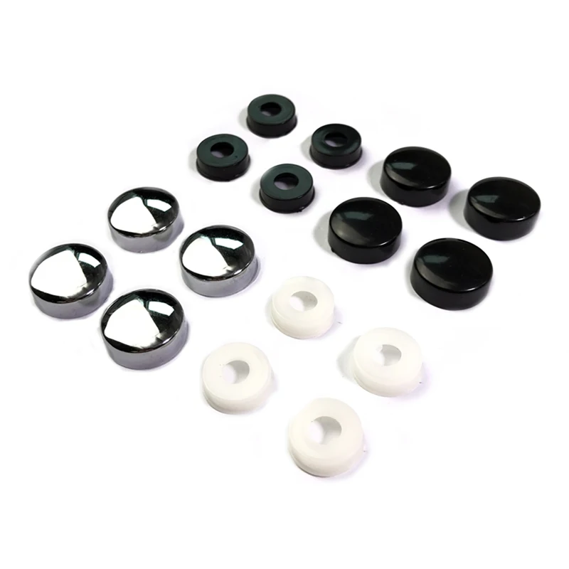VW SECURITY Anti Theft Auto License Plate Screws GLOSS BLACK Covers bolts