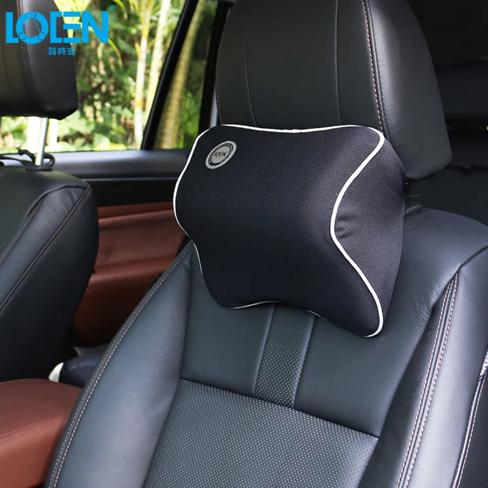Car Headrest Seat Head Neck Rest Massage Memory Foam Cushion Support
