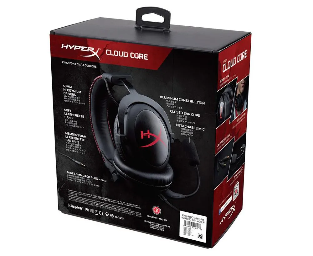 Kingston HyperX Облако Ядро Черный Gaming Привет-fi Повязка Gaming Наушники Гарнитуры с Микрофоном Для Компьютера PC Desktop