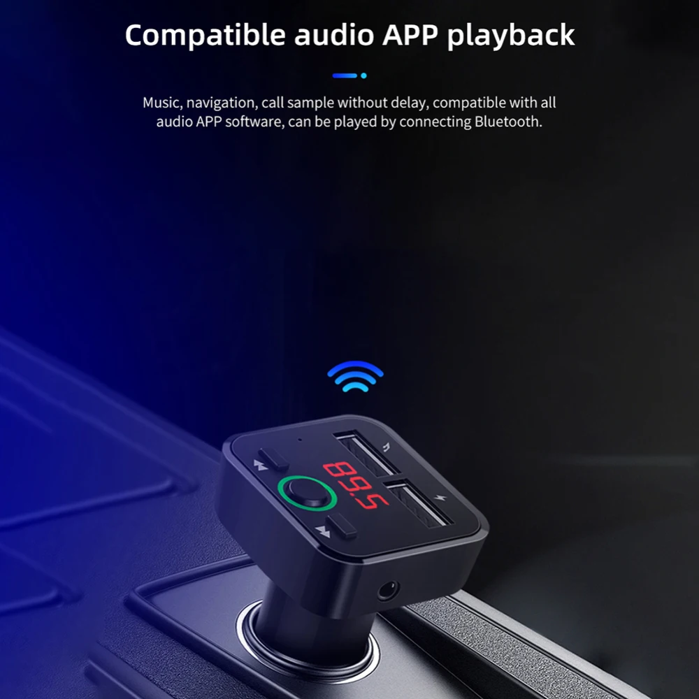 Универсальный автомобильный беспроводной Bluetooth комплект громкой связи Автомобильный MP3-плеер с двумя портами usb быстрая зарядка