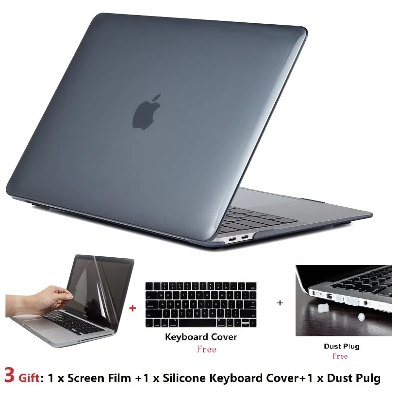 Прозрачный чехол для ноутбука + клавиатуры пленка экрана пылезащитный Apple Macbook Air