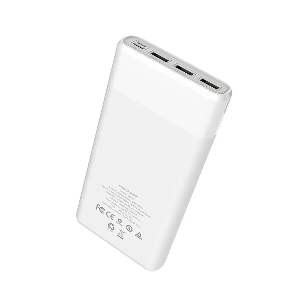 Портативный 30000 мАч мобильный телефон с тремя usb портами DC5V 2A Max светодиодный