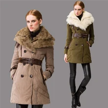 Высокое качество,, зимние женские пуховики, белый утиный пух, парки, куртки, толстый теплый большой натуральный мех, шерсть, парка, Женская куртка