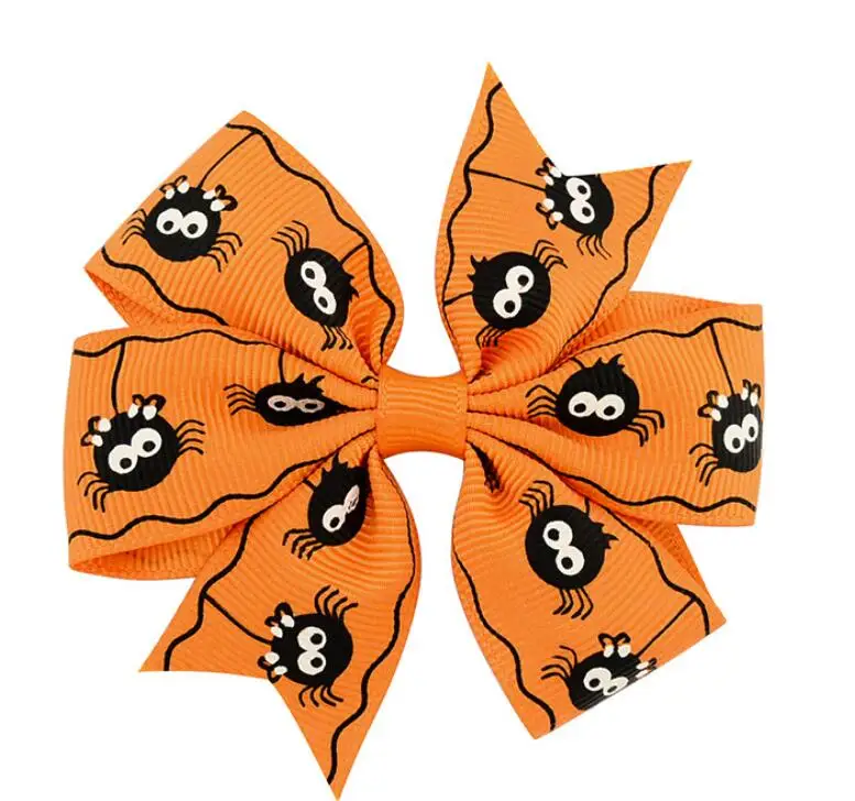 

free shipping 60pcs 3''halloween pinwheel hair bows small halloween hair clips holiday hair accessories thanksgiving hair