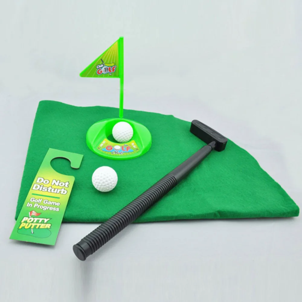 Горшок шпаттер Туалет Гольф игровой комплект для мини-гольфа Туалет гольф положить зеленый Новинка игра игрушка подарок для мужчин и женщин забавная игрушка в подарок