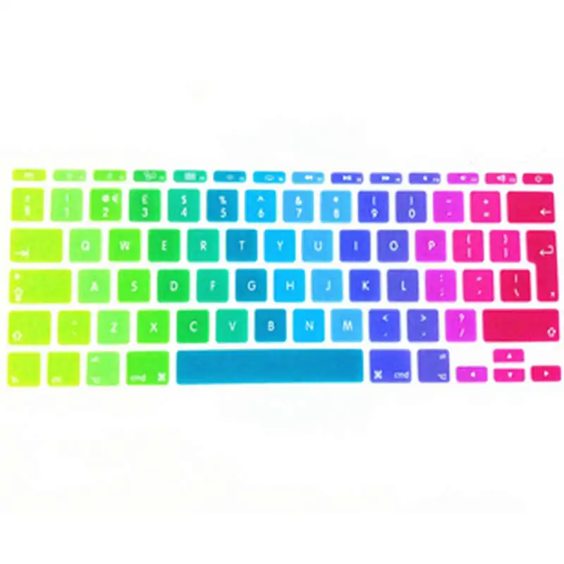 Радужный силиконовый чехол для клавиатуры UK EU Защитная пленка Apple Mac book Air 11 6