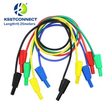TL401 длина = 0,25 м Высокое качество 13AWG гибкие силиконовые Тестовые провода 4 мм безопасный кожух Штабелируемый штекер типа "банан"