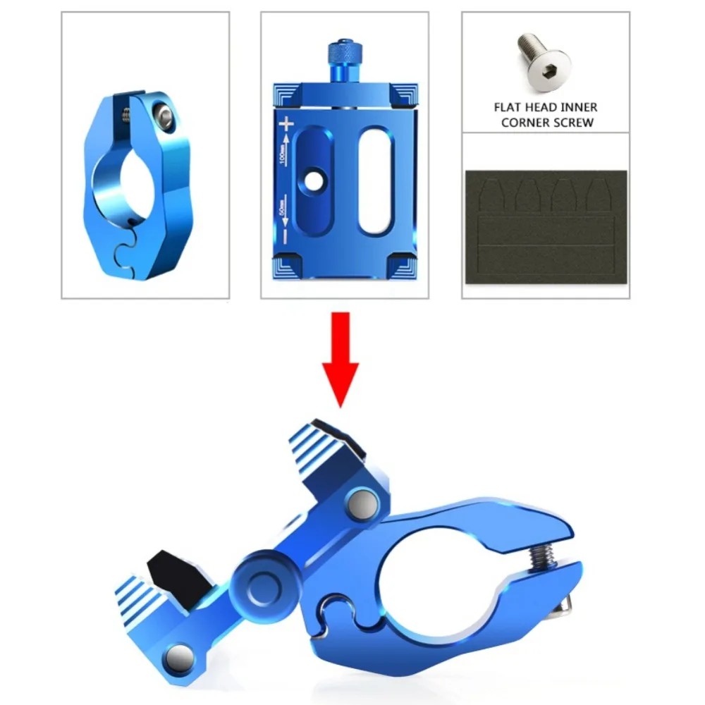  Fahrrad Handy Halterung Stehen Fahrrad Handy Halter GPS Metall Stoßfest Einstellbar Motorrad Mounta