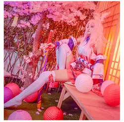 Аминовая игра Yae Sakura Косплей Костюм Лидер продаж Розовое женское платье Play одежда в стиле кимоно