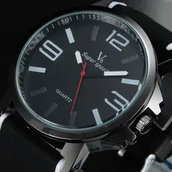 Классические черные спортивные часы для мужчин Элитный бренд резинкой 5 цветов индекс Мода Новый кварцевые наручные часы Топ Армия relogio