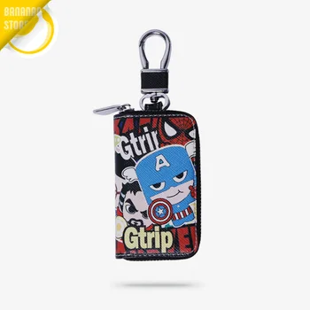 

Captain American Car Key Case Marvel Avenger Key Ring Universal Design Spider Man Batman Superman Doctor Strange C0053A08