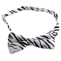 Новый черный с белым Зебра шаблон галстук для Для мужчин