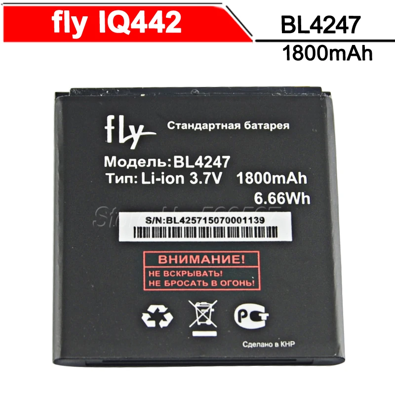 BL4247 4247 1800 мАч Высококачественная фотобатарея для fly iq442 IQ442 Miracle 1 аккумулятор|mobile