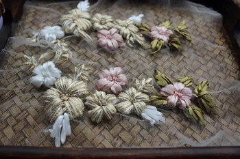 

handmade embroidery appliques, ribbon flowers embroidery appliques