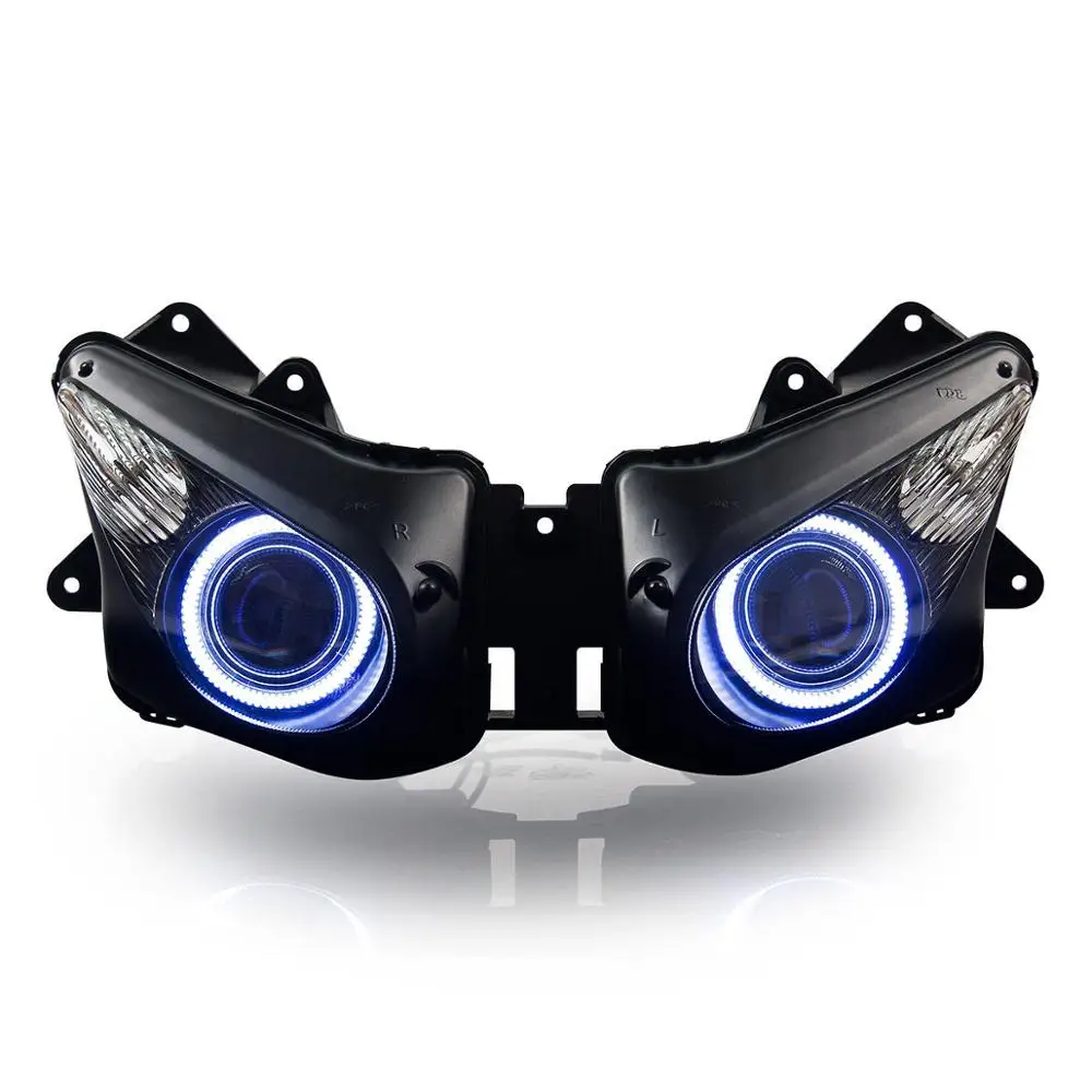 Kt мотоцикл Frontlight фар в сборе, пригодный для Kawasaki ZX-10R ZX10R 06- 07 HID проектор зеленый демон глаз 2006 2007 - Цвет: Without Demon Eye