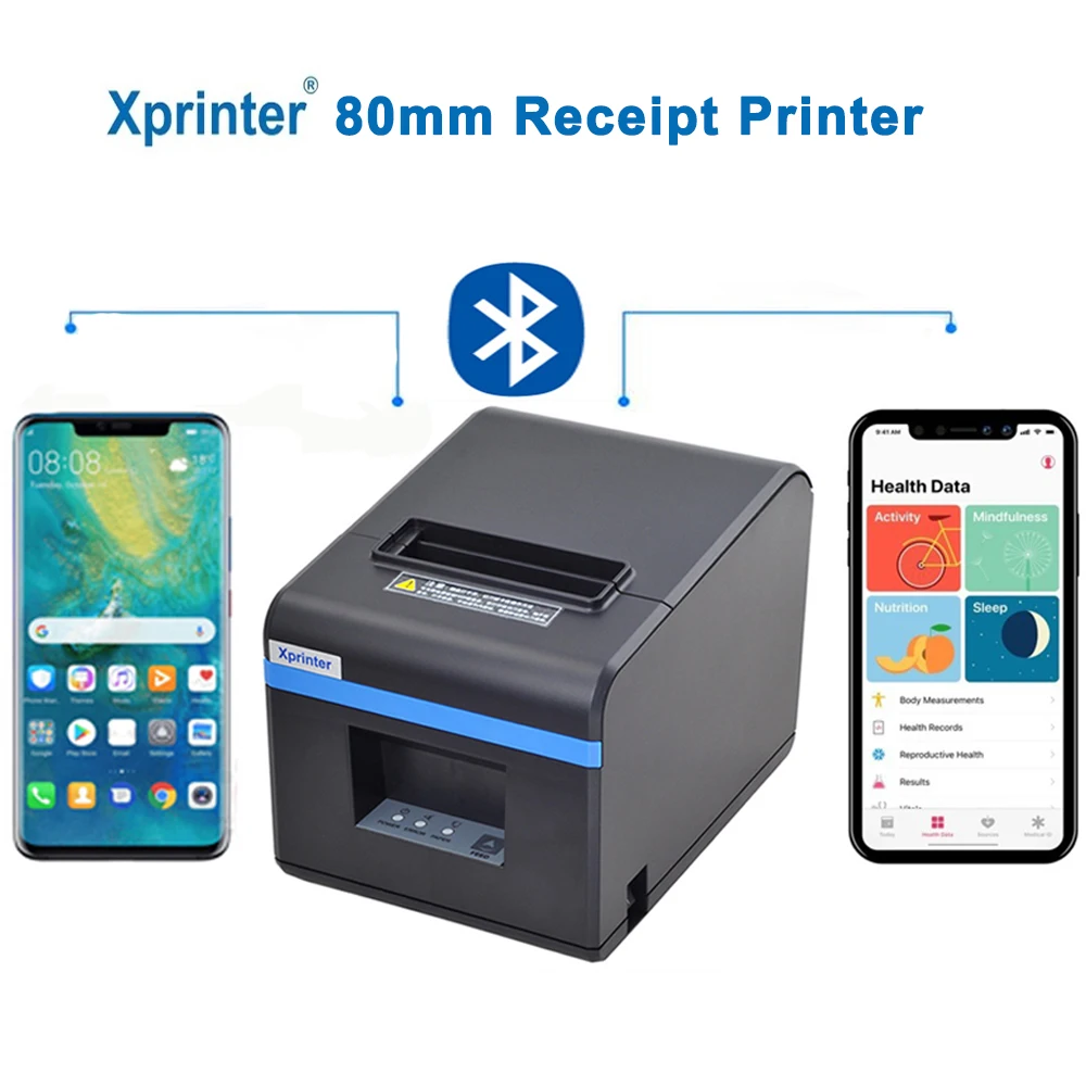 Термопринтер Xprinter 80 мм для чеков кухонный POS принтер с Bluetooth/USB портом и