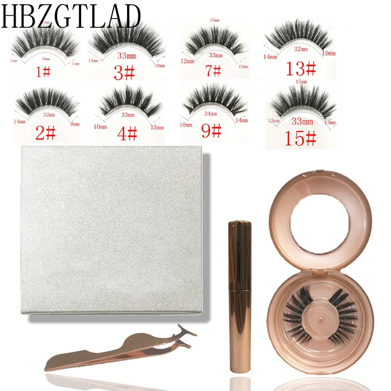 

2019 New Magnetic Eyeliner With Magnetic Eyelashes Reusable 3D Mink Eyelashes Magnets Mink Lashes False Eyelashes
