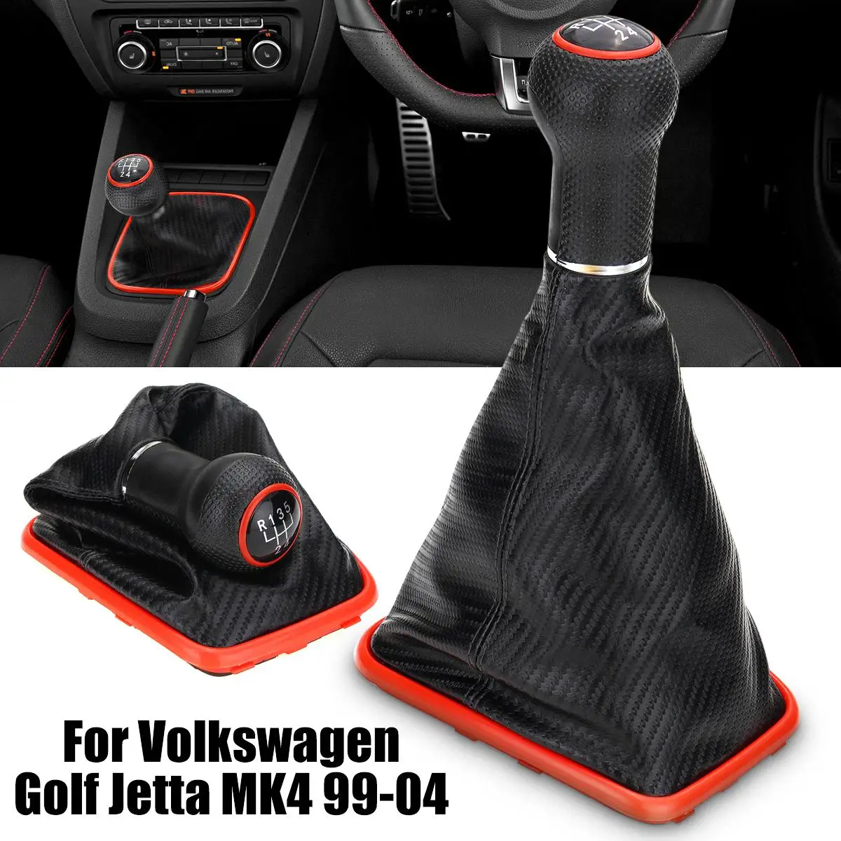 5 Speed Gear Shift Knob Gaiter Boot Cover For Volkswagen /Golf /Jetta