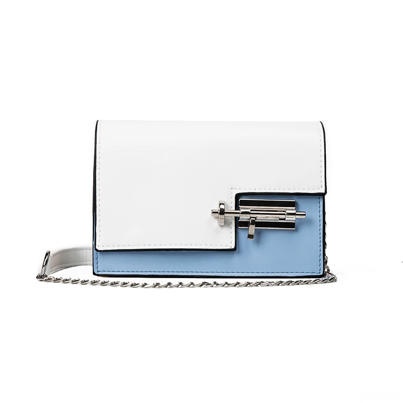 

2017 Female chain bag women crossbody purse multi color small square fashion flap bag personality lock single shoulder bag