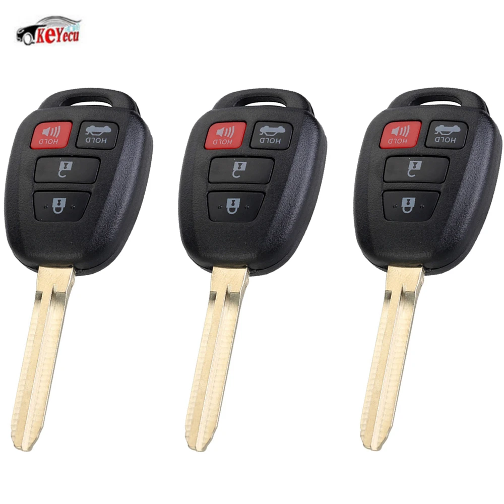 

KEYECU 3 Pcs/lot New Keyless Entry Remote Car Key Fob H Chip for 2015 Toyota Camry FCC ID : HYQ12BDM