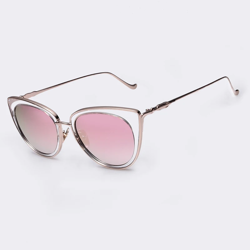 AOFLY, металлическая оправа, кошачий глаз, женские солнцезащитные очки, женские солнцезащитные очки, известный бренд, дизайнерские, сплав, очки oculos de sol feminino - Цвет линз: C2Pink mirror