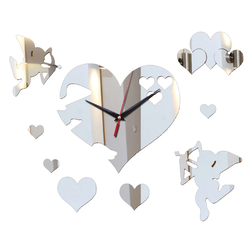 

2018 new arrived wall clock home decoration diy mirror clocks 3d watches sticker quartz needle acrylic living room free shipping
