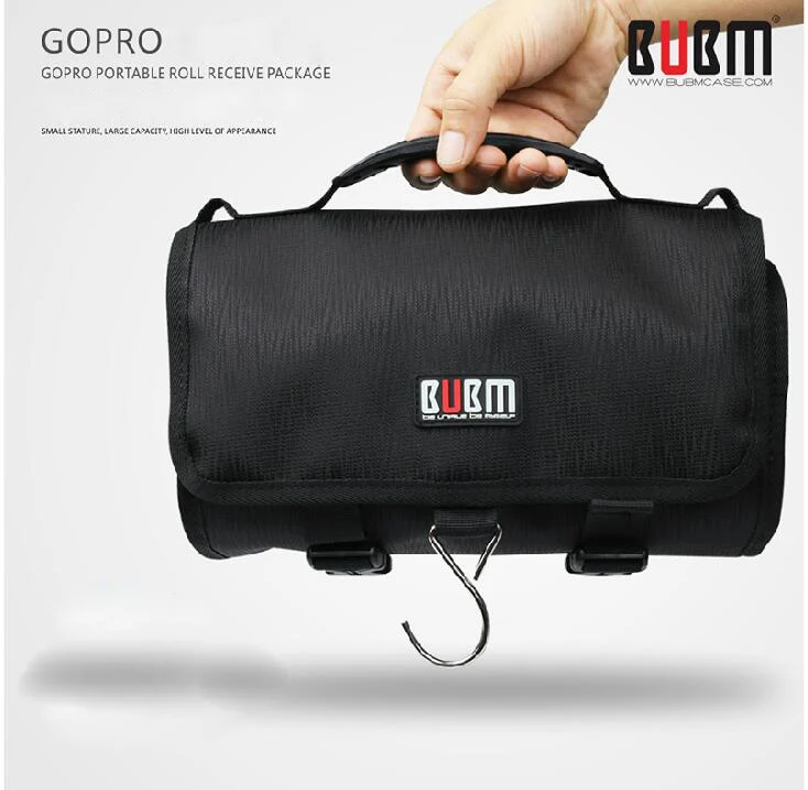 Bubm For Go Pro Accessories Large Canvas Travel Roll Shoulder Bag Bubm For Go Pro Accessories Large Canvas Travel Roll Shoulder Bag Protective Case Rollup Gopro5 Hero4 3 Sj4000 Xiaomi In Camera Video Bags From