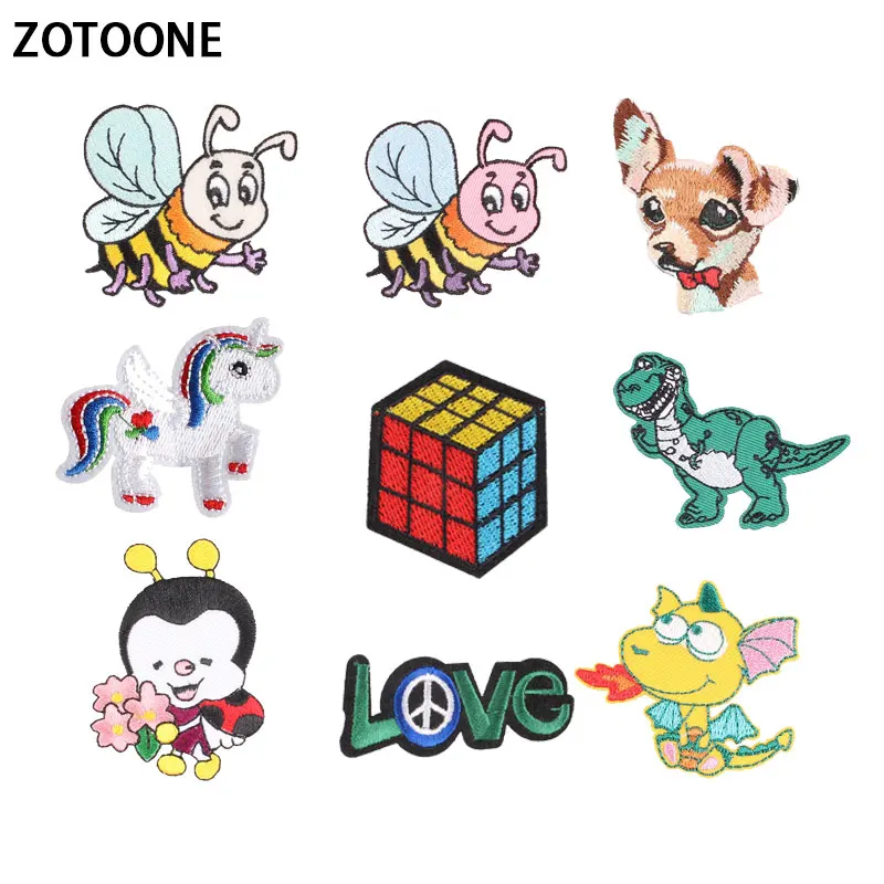 

ZOTOONE Unicorn Letter Patches Kids Cheap Cute Embroidered Patches Food Iron on Cartoon Patches for Clothing DIY Appliques E