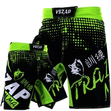 VSZAP мужские шорты для ММА, тайские боксерские шорты с принтом, шорты для ММА, шорты для борьбы с драками, шорты с гелем, тайские шорты для ММА, зеленые