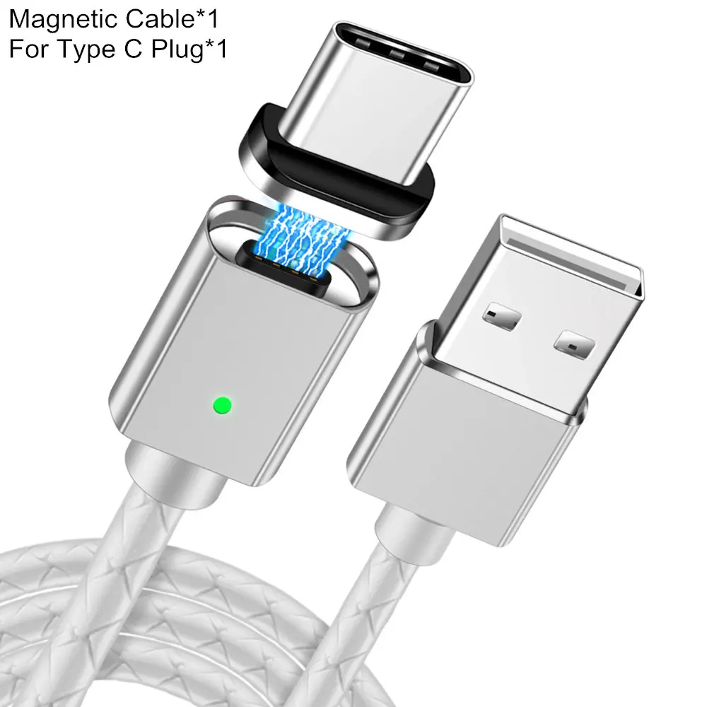 Магнитный кабель Micro usb type C адаптер для быстрой зарядки телефона Microusb type-C магнитное зарядное устройство usb c для iPhone XS MAX samsung xiaomi - Цвет: Silver type C