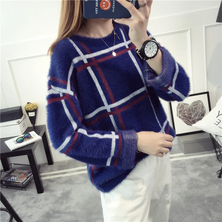 Дешево Зима 2019, женская блузка, новая мода, Осенний женский свитер размера плюс, женский тонкий пуловер, свитер, женский свитер с длинным рукавом