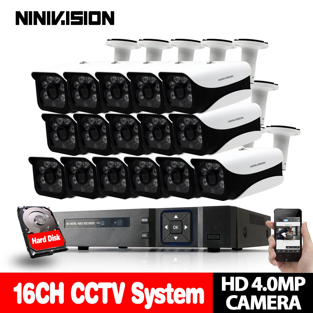  Sistema de cámaras de seguridad HD-AHD 16CH 4MP 4.0MP sistema de cámaras de seguridad 16*2560*1440 