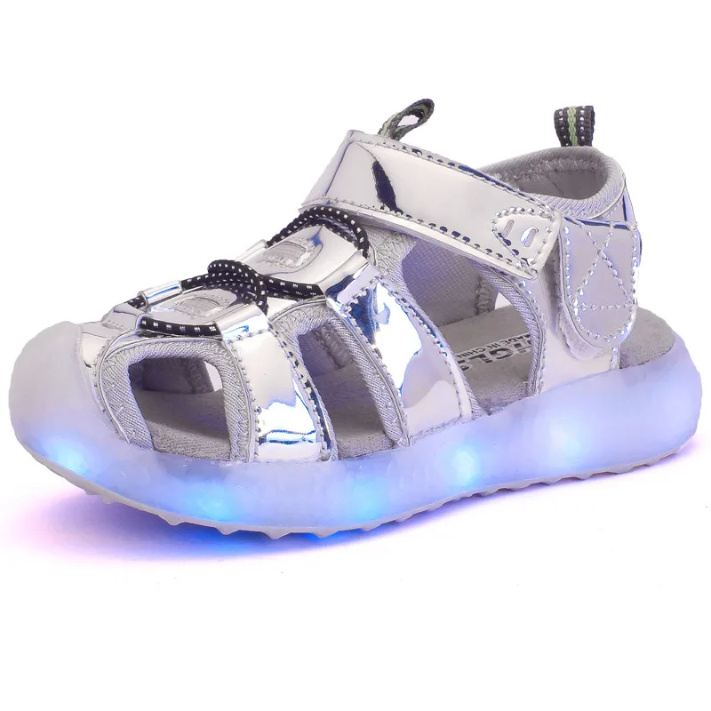 

Boy Girls Sandals LED Light Children Sandals Kids Children Shoes Summer Tollder Baby Girls Boys Beach Sandal Soft Sole TX1005