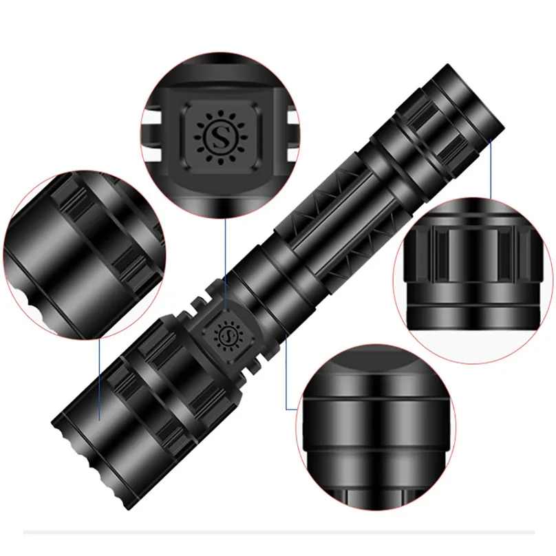 2019 NEW 50000LM Flashlights T6 Tactical Military LED Bicycle Light Flashlight 18650 Torch Direct charge 5-Mode bike Light #4M19 (4)