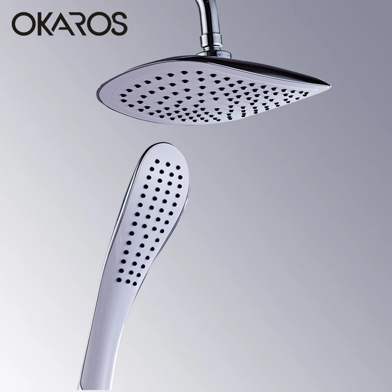 OKAROS Luxury Plastic ABSUltra Thin Large Rainfall Shower Head Bathroom