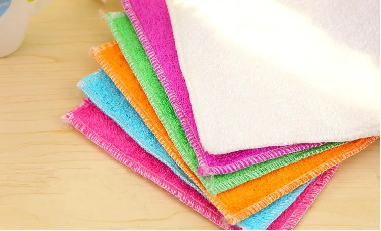 5 шт., шесть цветов, Высокоэффективная салфетка из микрофибры для мытья посуды из бамбукового волокна, волшебное кухонное чистящее полотенце