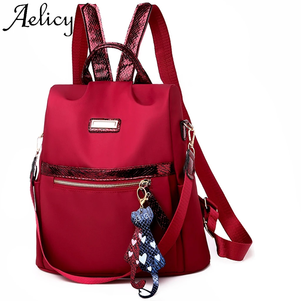 

Aelicy Women's Fashion Backpack Waterproof Nylon Bag Anti-Theft Shoulder Bag Leisure High Quality Lady Women Phone Pocket