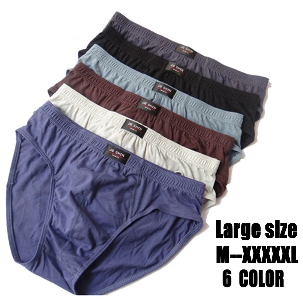 NAFORAN Men's 100 Cotton Briefs/Shorts/Underwear Man Solid Bigger Size