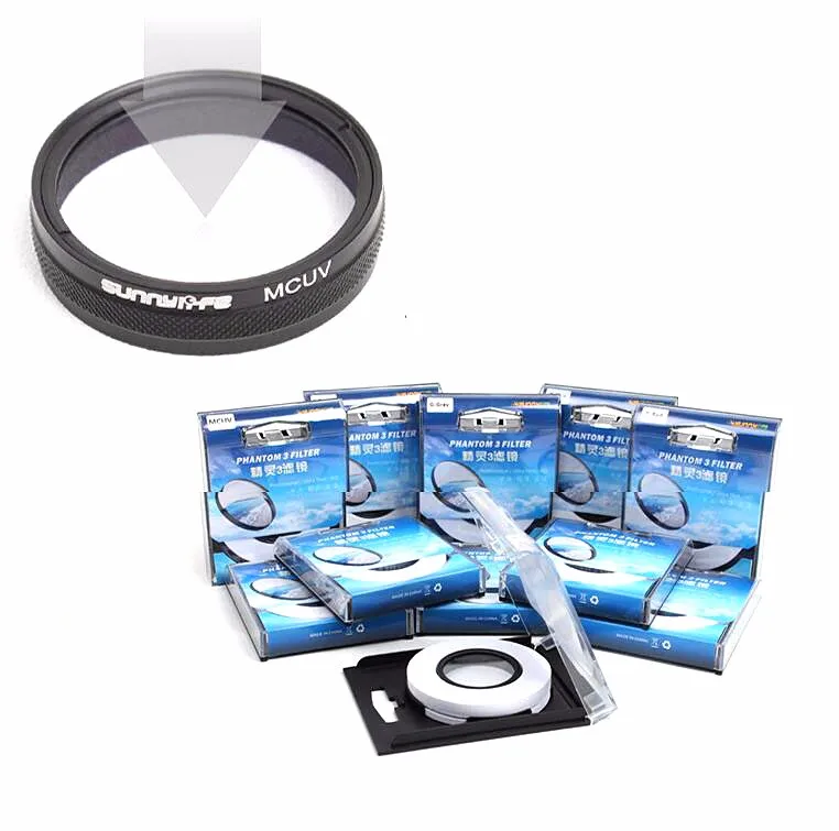 4pcs 1packs DJI Phantom 3 Phantom 4 Accessories MCUV Filter ND4 / ND8 Polarized Light Microscopy CPL / Galvanometer Cover