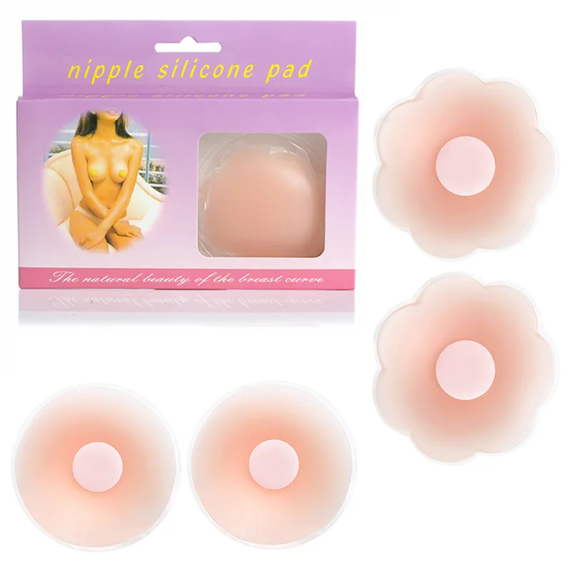 

1 Pair Hot Reusable Invisible Self Adhesive Silicone Breast Chest Nipple Cover Bra Pasties Pad Petal Mat Stickers Accessories